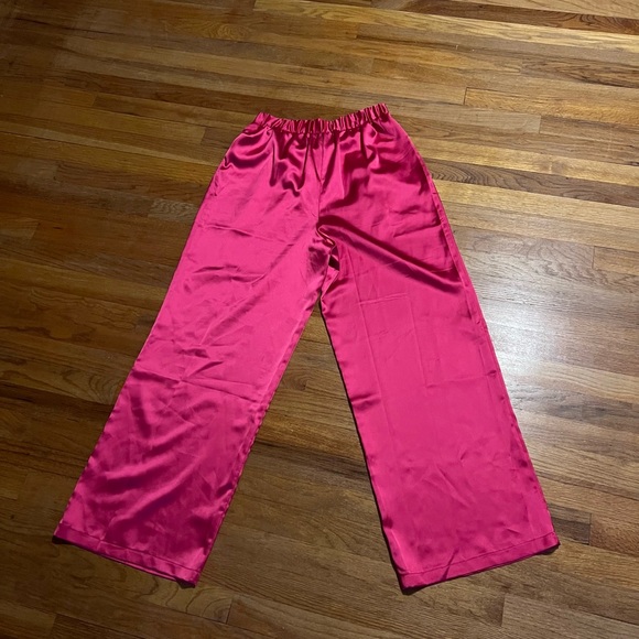 ASOS Pink Satin Wide Leg Pants - Picture 6 of 6